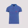 Balenciaga Laurel Regular Cotton Polo Shirt In Blue/pink