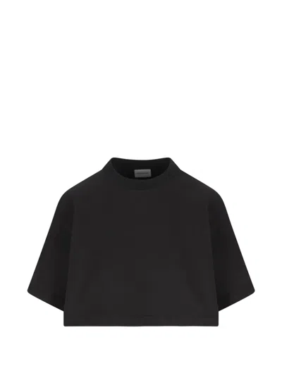 Balenciaga Cropped Crew Neck Top Short Sleeves In Gray