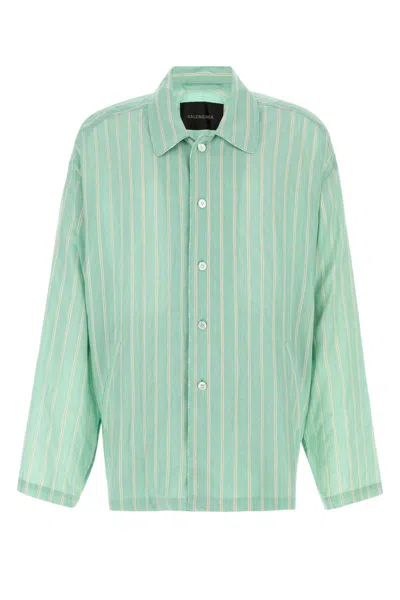 BALENCIAGA EMBROIDERED CUPRO BLEND OVERSIZE SHIRT