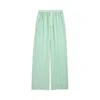 Balenciaga Embroidered Cupro Blend Pyjama Pant In Green