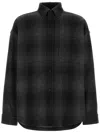 Balenciaga Oversize Plaid Wool Blend Flannel Button-down Shirt In Black