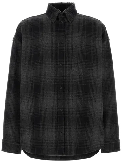BALENCIAGA EMBROIDERED FLANNEL SHIRT