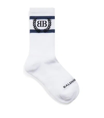 Balenciaga Embroidered Laurel Classic Socks In White