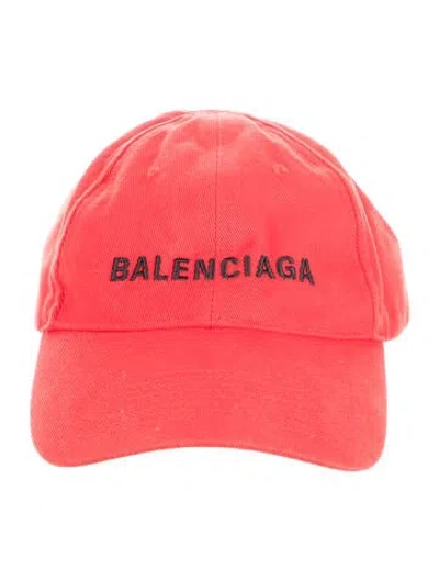 Pre-owned Balenciaga Embroidered Logo Baseball Cap. In Red