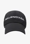Balenciaga Embroidered Logo Baseball Cap In Black