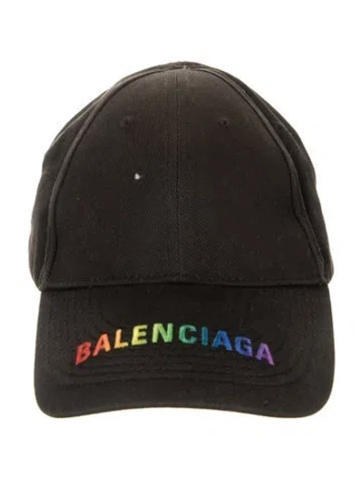 Pre-owned Balenciaga Embroidered Logo Baseball Cap In Black