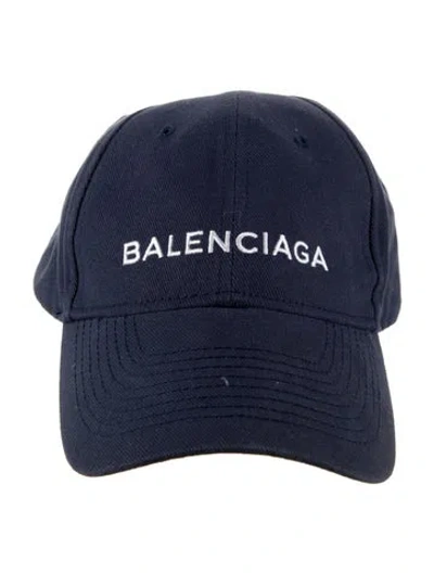 Pre-owned Balenciaga Embroidered Logo Baseball Cap In Blue