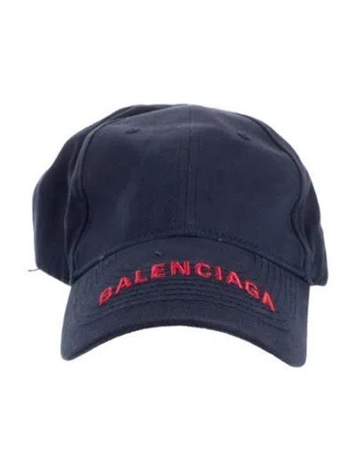 Pre-owned Balenciaga Embroidered Logo Baseball Cap In Blue
