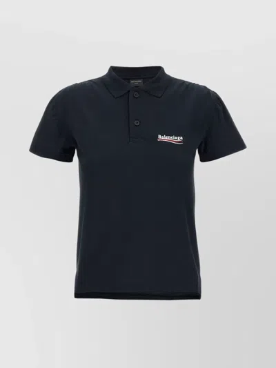 BALENCIAGA EMBROIDERED LOGO POLO SHIRT