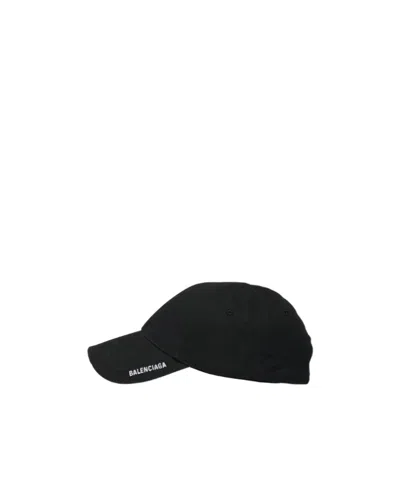 Balenciaga Embroidered-logo Six-panel Cap In Black