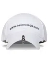 BALENCIAGA EMBROIDERED LOGO SIX-PANEL CAP IN WHITE FOR WOMEN