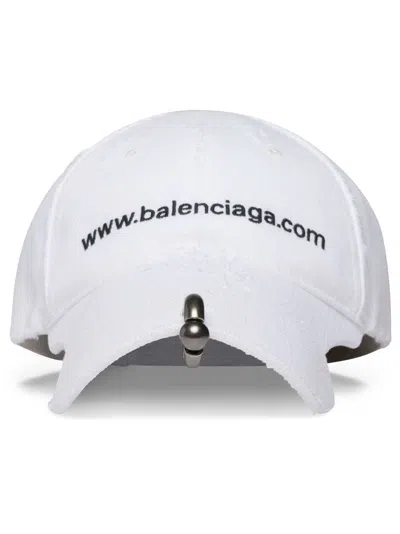 Balenciaga Piercing Logo Cap In White
