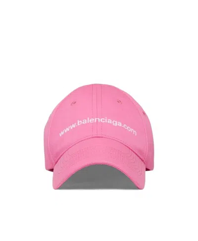 Balenciaga Baseballkappe Mit Logo-stickerei In Pink
