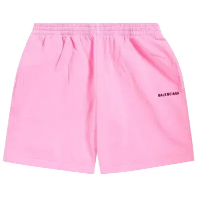Pre-owned Balenciaga Embroidered Logo Sweat Shorts 'fluo Pink/black' | Women's Size S