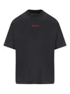 Balenciaga Black Crewneck T-shirt With Logo On The Front And On The Back In Cotton Man In Black