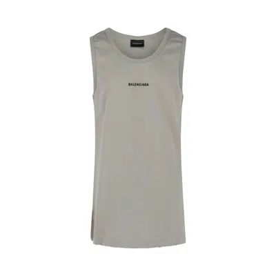 Pre-owned Balenciaga Embroidered Logo Tank 'dust/black' | Men's Size Xl