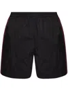 Balenciaga Rainbow Logo Elastic Waist Mesh Swim Shorts In Black