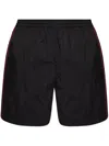 Balenciaga Rainbow Logo Elastic Waist Mesh Swim Shorts In Black