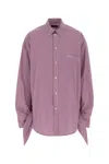 Balenciaga Striped Long Sleeve Top For Casual Wear In White