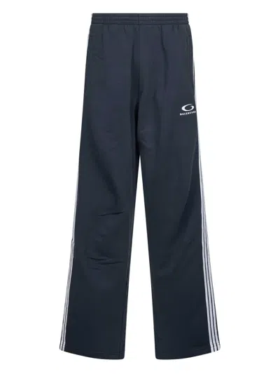 BALENCIAGA EMBROIDERED-STRIPED TRACK PANTS