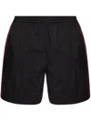 Balenciaga Rainbow Logo Elastic Waist Mesh Swim Shorts In Black
