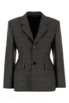 Balenciaga Checked Padded Wool Blazer