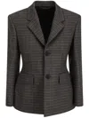 Balenciaga Checked Padded Wool Blazer