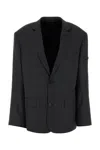 Balenciaga Wool Blazer With Embroidery And Pockets In Black