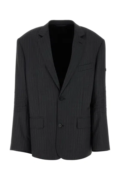 BALENCIAGA EMBROIDERED WOOL BLAZER