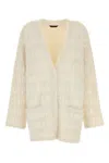 Balenciaga Wool Blend Jacquard Cardigan With V-neckline