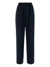 Balenciaga Wool Pant With Elastic Waistband And Pinstripe In Blue