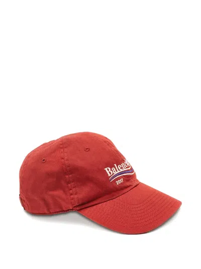Pre-owned Balenciaga Embroidery Cap In Red