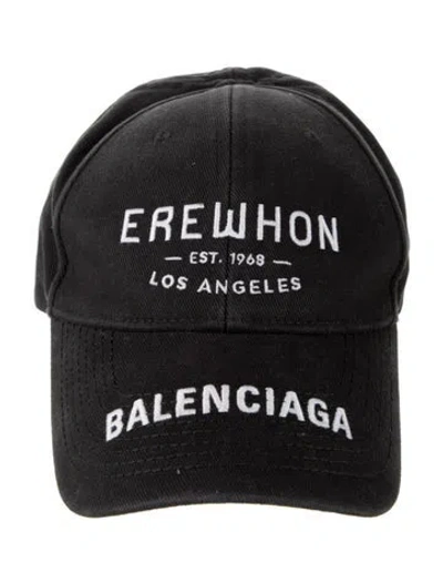 Pre-owned Balenciaga Embroidery Logo Baseball Cap In Black
