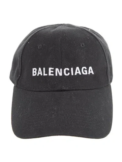 Pre-owned Balenciaga Embroidery Logo Baseball Cap In Black