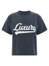 Balenciaga Embroidered Short-sleeved T-shirt In Blue