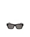Balenciaga Enamelled-logo Square-frame Sunglasses In Black