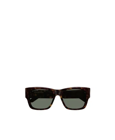 Balenciaga Enamelled-logo Square-frame Sunglasses In Black