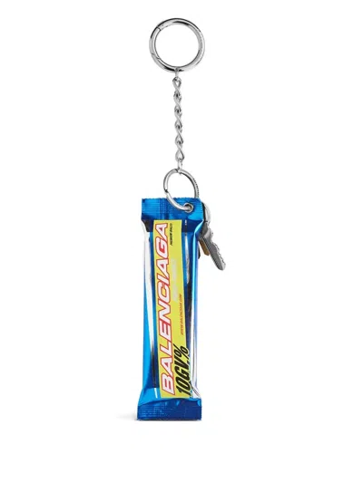 Balenciaga Energy Bar Keyring In Blue