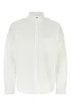 Balenciaga Cotton Shirt With Button-down Collar And Pocket In White