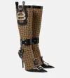 Balenciaga Essex Pointed Boots In Beige/black