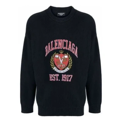 Balenciaga Est. 1917 College Logo Crewneck Sweater 'black'