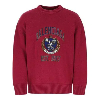 Balenciaga Est. 1917 College Logo Crewneck Sweater 'red'