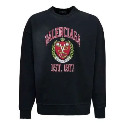 Balenciaga Est. 1917 College Logo Print Crewneck Sweatshirt 'black'