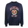 Balenciaga Est. 1917 College Logo Print Crewneck Sweatshirt 'navy' In Blue