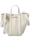 Balenciaga Everyday 2.0 Xs North-south Canvas & Leather Tote In White