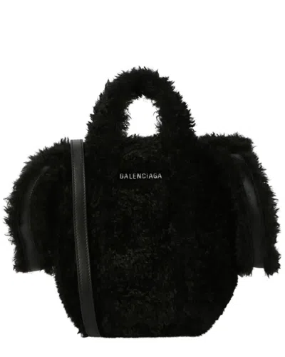 Balenciaga Everyday 2.0 Xs North-south Faux-fur Tote In Blue
