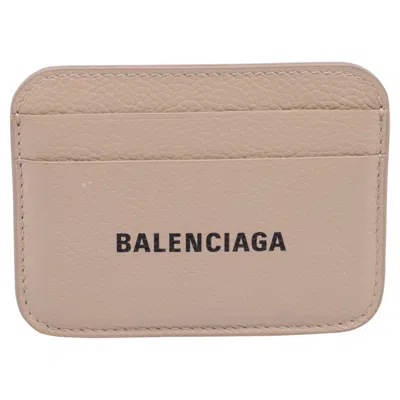 Pre-owned Balenciaga Everyday Card Holder In Beige Leather In Brown