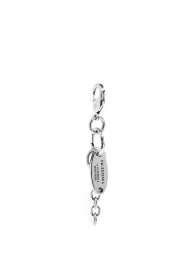 Balenciaga Everyday Chain Earrings In Antique Silver In Metallic