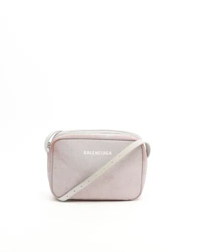 Balenciaga Everyday Glitter Camera Bag In Pink
