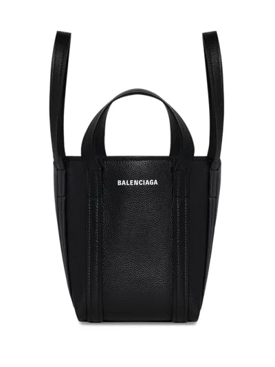 Balenciaga Shoulder Strap Tote Bag With Logo Stamp In Black